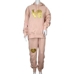 YJGLAM Women Outfit Sets  a Love Word Desing  Sleeve Long Blush Pink Color Sz L